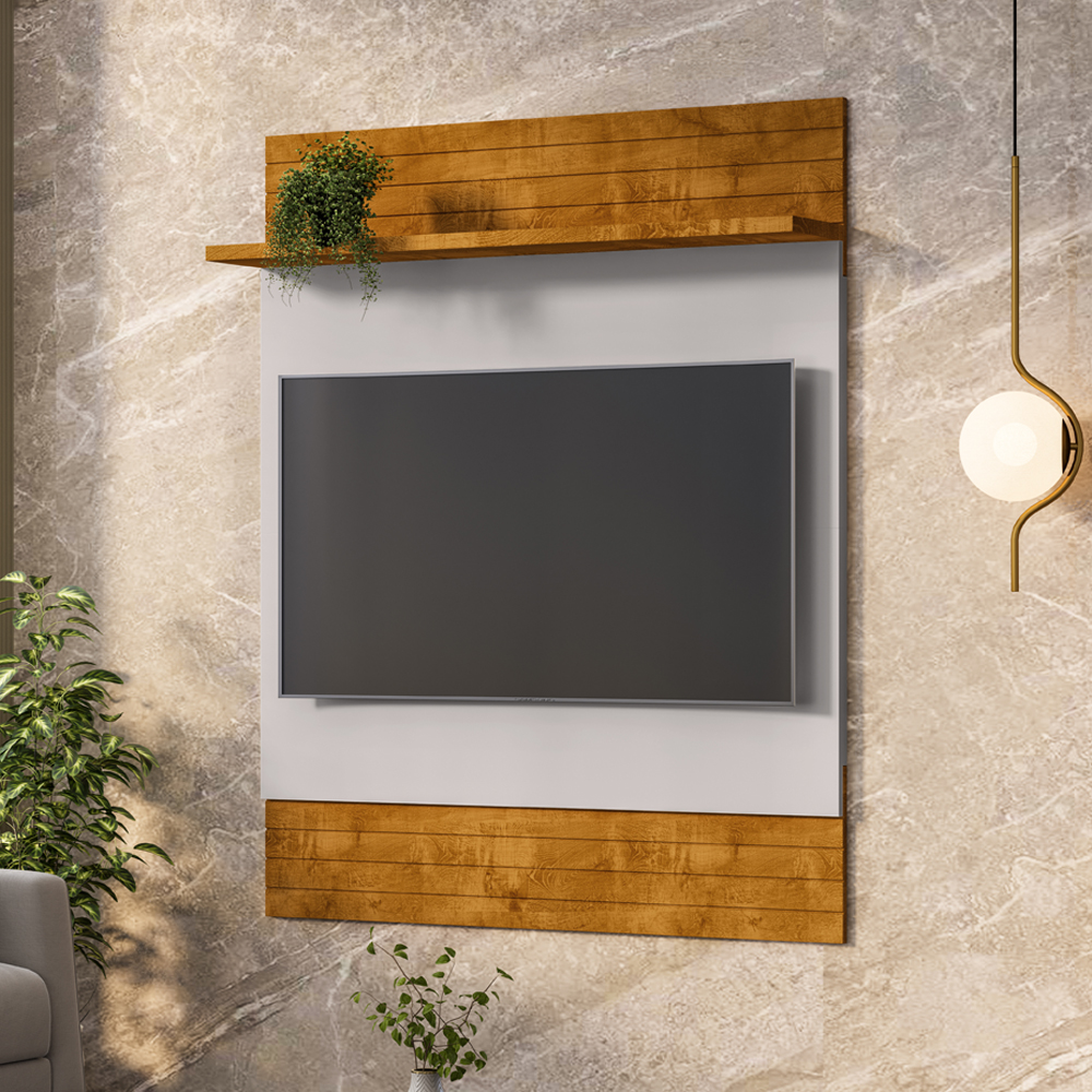 Painel Suspenso Tv 48 Pol 108 cm Guaratuba Naturalle Off White BECHARA