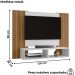Painel Suspenso Tv 48 Pol 120 cm Navi Branco Ripado BECHARA
