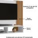 Painel Suspenso Tv 48 Pol 120 cm Navi Branco Ripado BECHARA