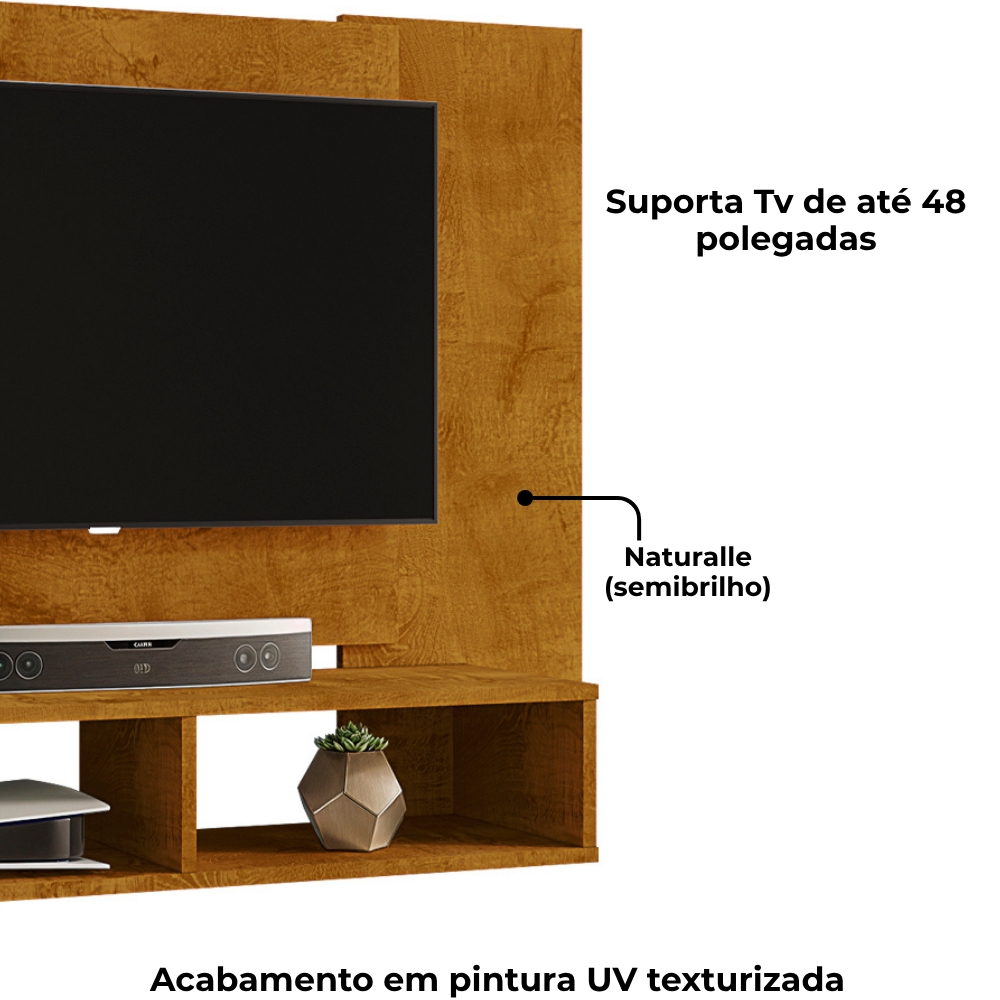 Painel Suspenso Tv 48 Pol 120 cm Navi Naturalle BECHARA
