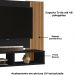 Painel Suspenso Tv 48 Pol 120 cm Navi Preto Fosco Ripado BECHARA