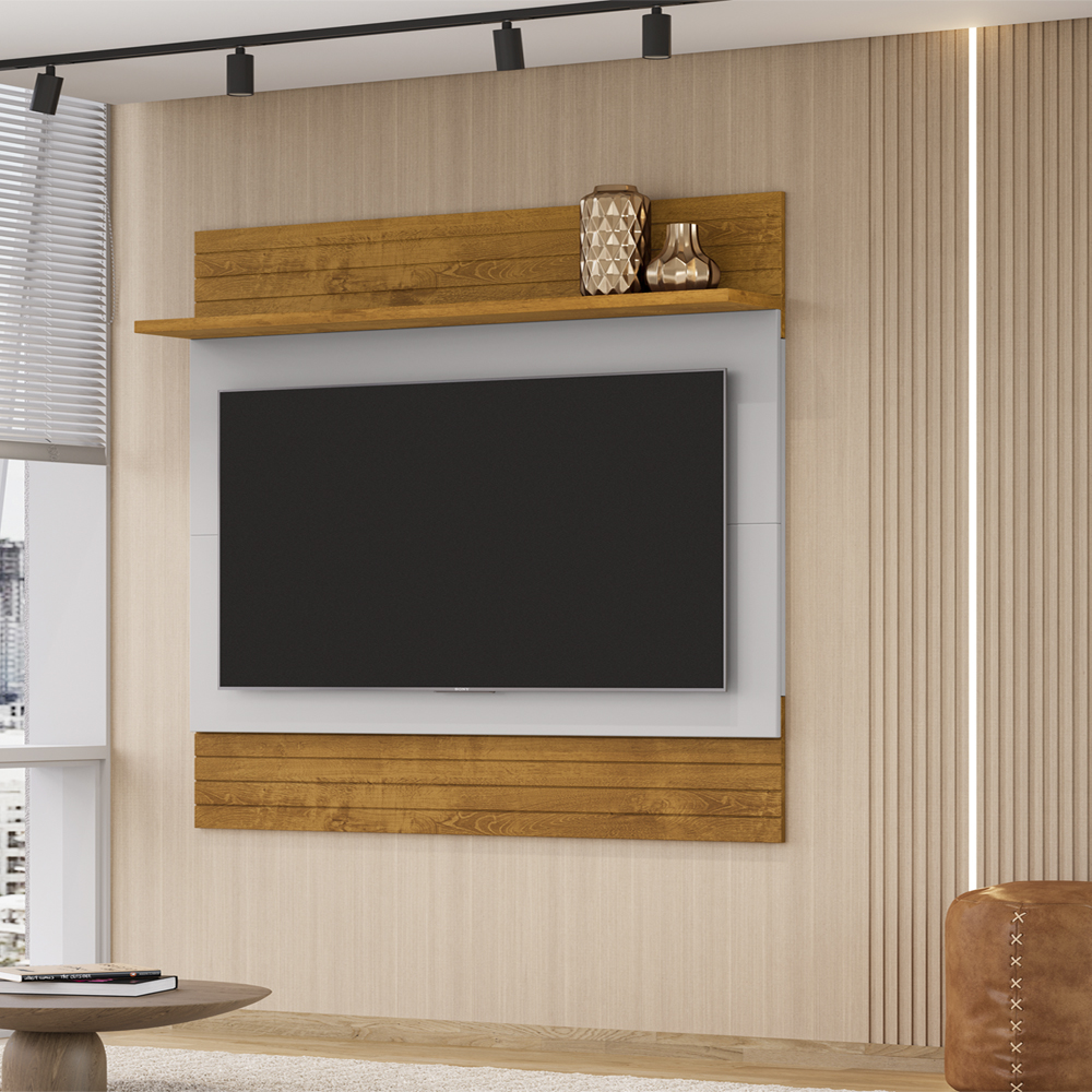 Painel Suspenso Tv 50 Pol 120 cm Angra Naturalle Off White BECHARA