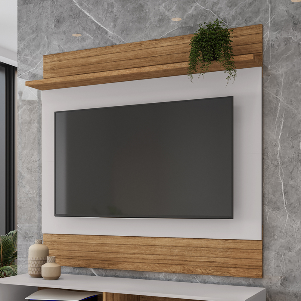 Painel Suspenso Tv 55 Pol 136 cm Guaruja Cinamomo Off White BECHARA