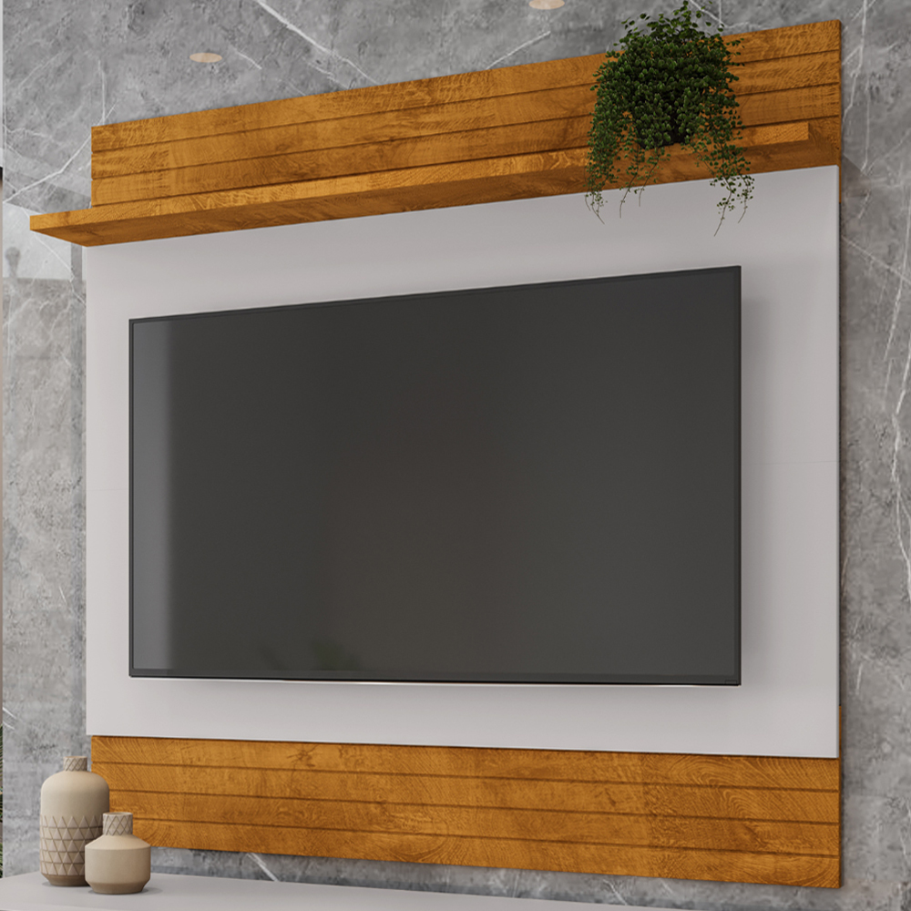 Painel Suspenso Tv 55 Pol 136 cm Guaruja Naturalle Off White BECHARA