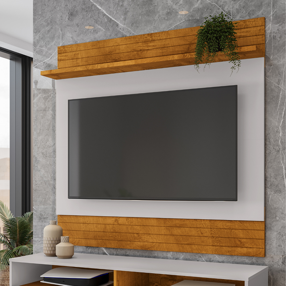 Painel Suspenso Tv 55 Pol 136 cm Guaruja Naturalle Off White BECHARA
