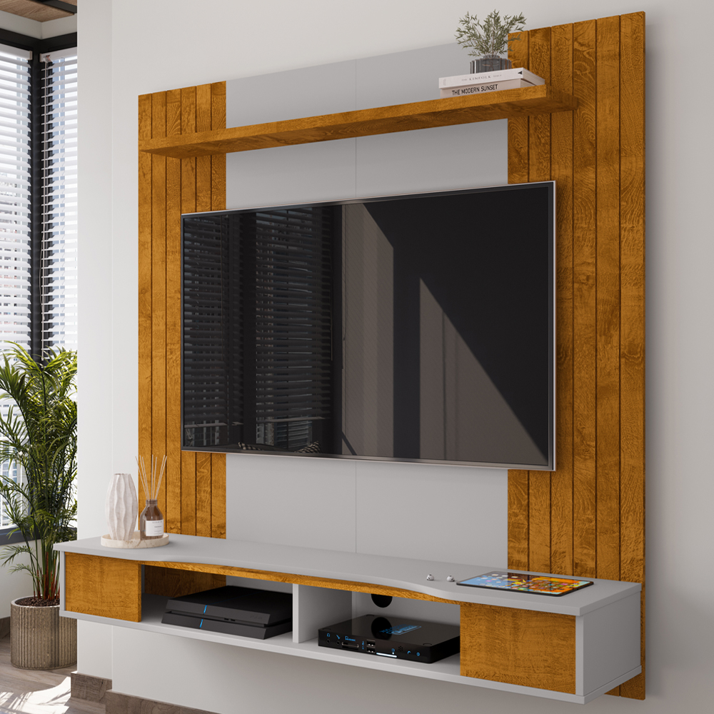 Painel Suspenso Tv 55 Pol 136 cm Ipanema Naturalle Off White BECHARA
