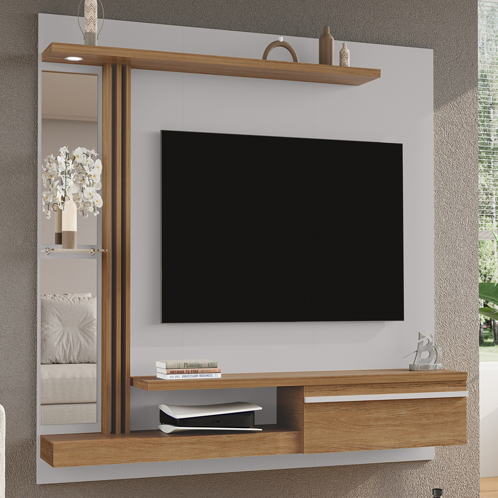 Painel Suspenso Tv 55 Pol 160 cm Denver Off White Cinamomo BECHARA