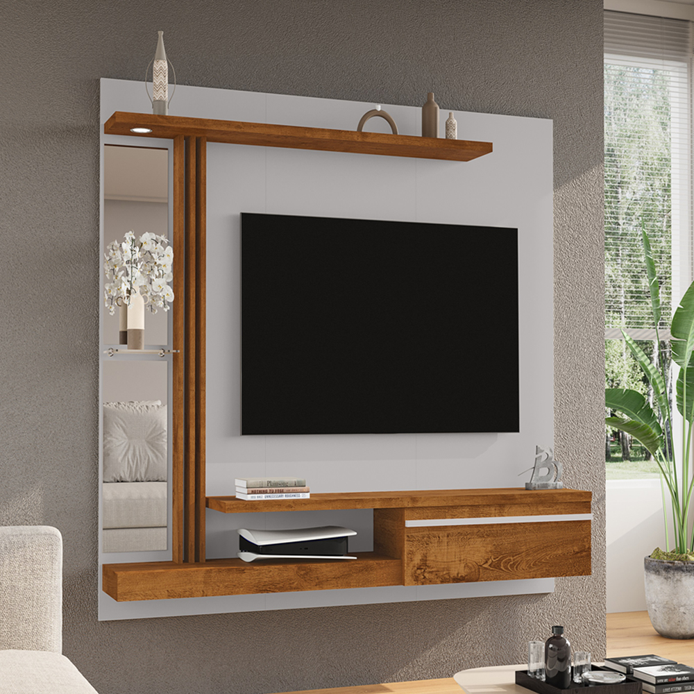 Painel Suspenso Tv 55 Pol 160 cm Denver Off White Naturalle BECHARA
