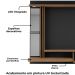 Painel Suspenso Tv 55 Pol 160 cm Denver Preto Cinamomo BECHARA