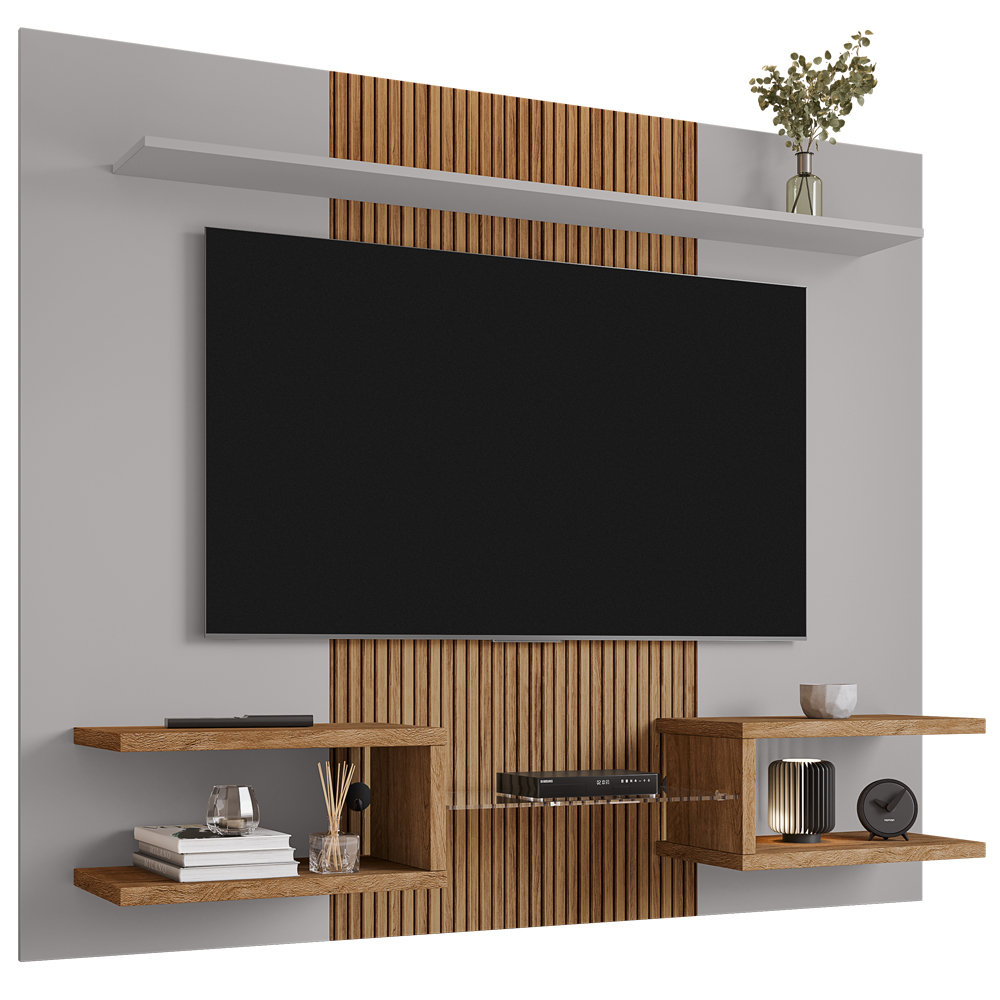 Painel Suspenso Tv 55 Pol 163 cm Atlas Off White Cinamomo BECHARA