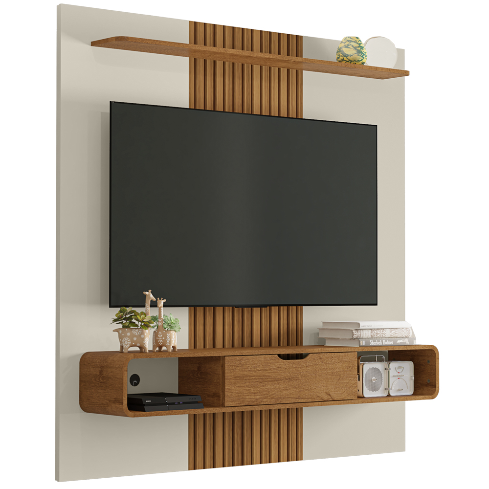 Painel Suspenso Tv 65 Pol 159 cm Lisboa Off White Cinamomo BECHARA