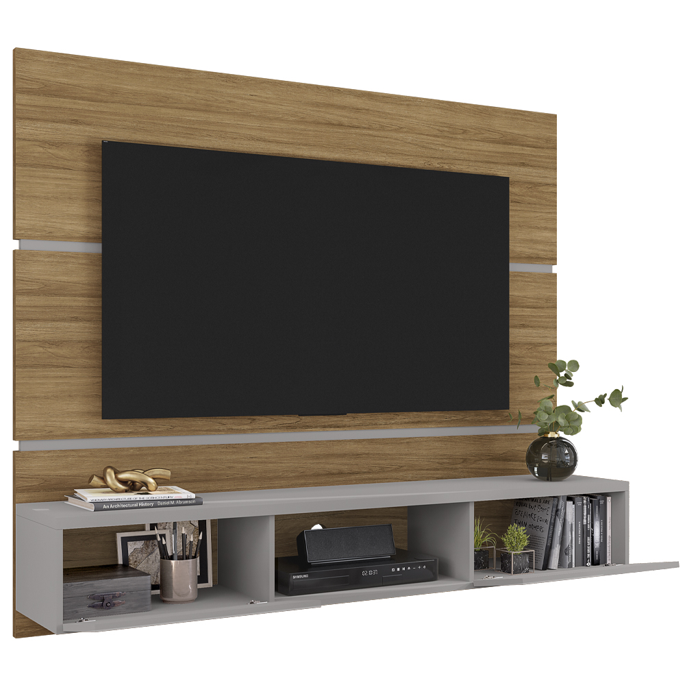 Painel Suspenso Tv 65 Pol 160 cm Ambar Cinamomo Off White BECHARA