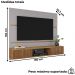 Painel Suspenso Tv 65 Pol 160 cm Ambar Off White Cinamomo BECHARA