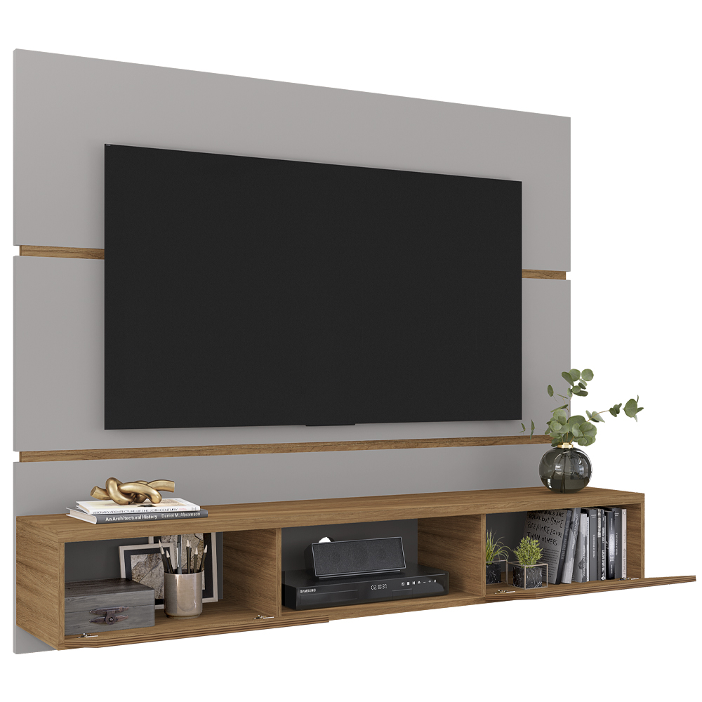 Painel Suspenso Tv 65 Pol 160 cm Ambar Off White Cinamomo BECHARA