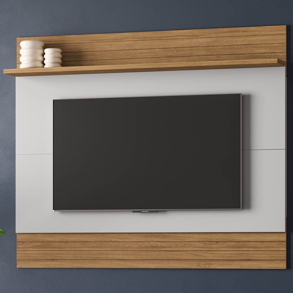 Painel Suspenso Tv 65 Pol 160 cm Aruana Cinamomo Off White BECHARA