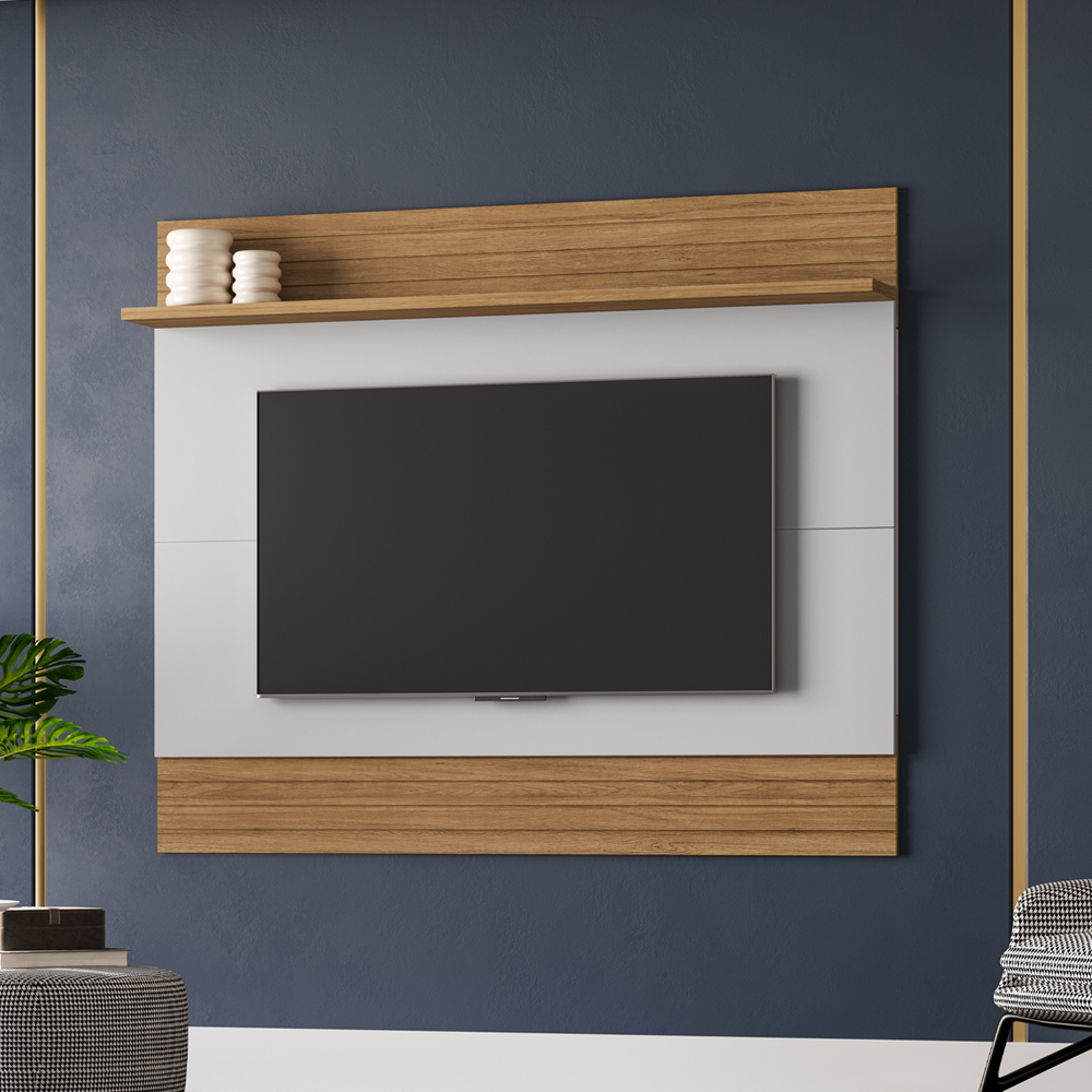Painel Suspenso Tv 65 Pol 160 cm Aruana Cinamomo Off White BECHARA