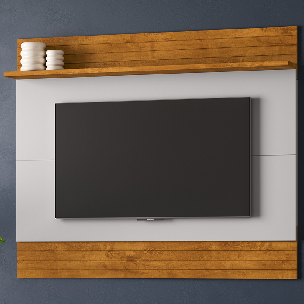 Painel Suspenso Tv 65 Pol 160 cm Aruana Naturalle Off White BECHARA
