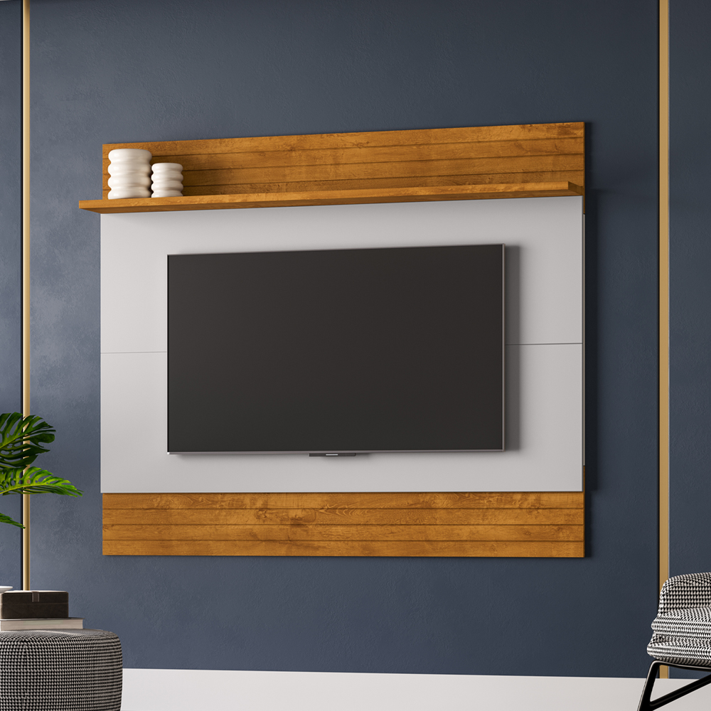 Painel Suspenso Tv 65 Pol 160 cm Aruana Naturalle Off White BECHARA