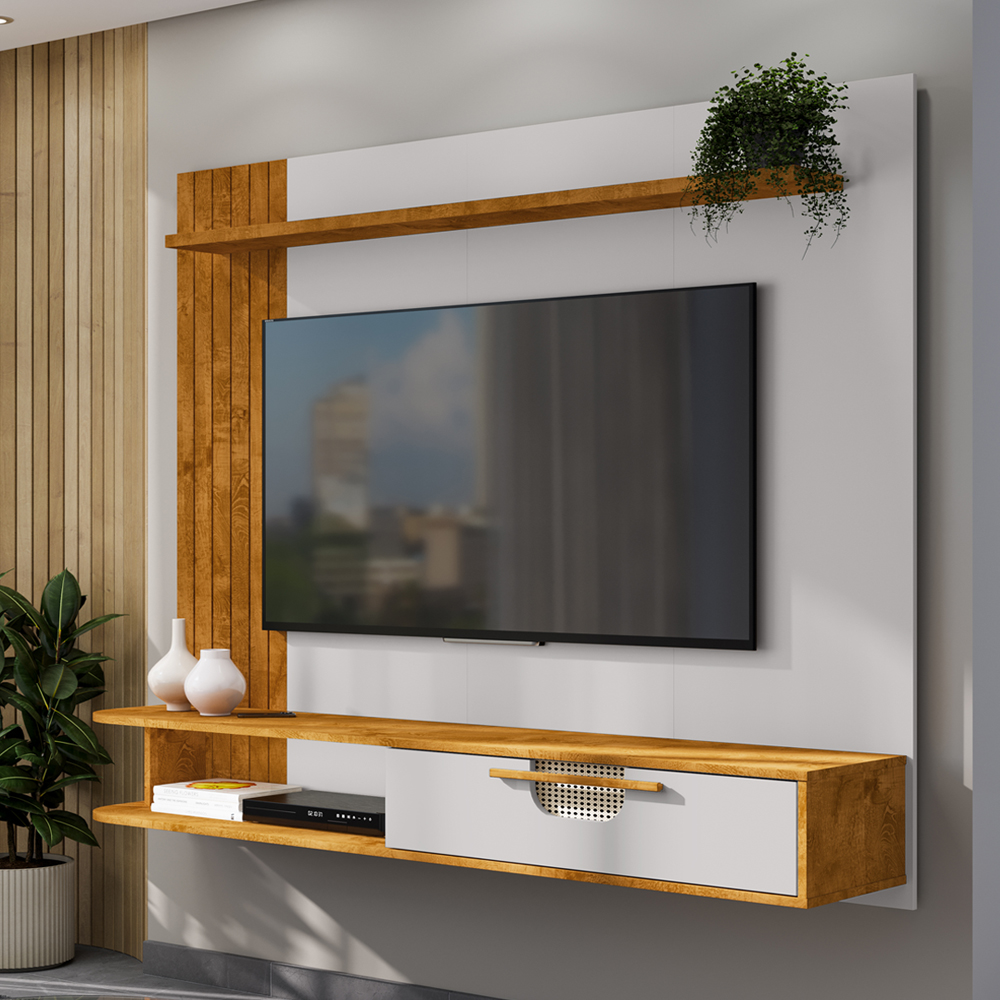 Painel Suspenso Tv 65 Pol 160 cm Jeri Naturalle Off White BECHARA