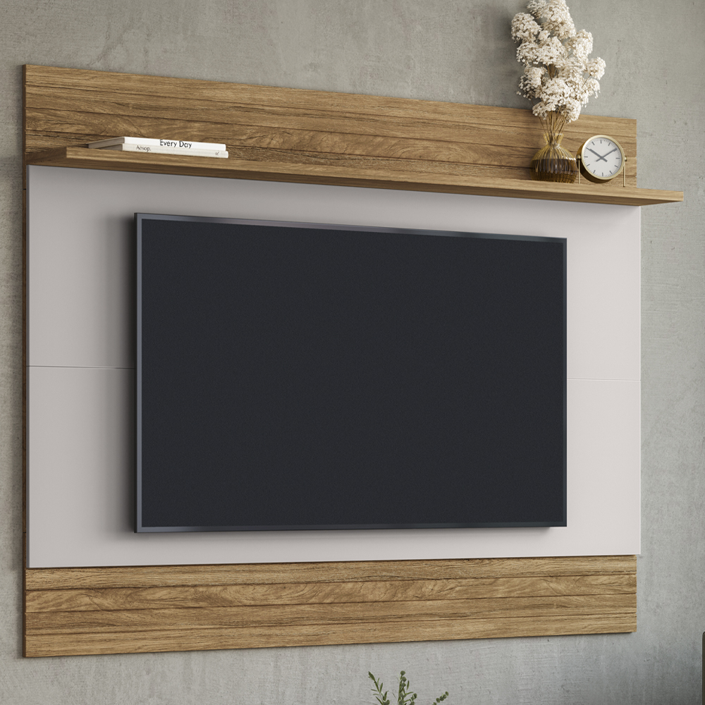 Painel Suspenso Tv 75 Pol 180 cm Icarai Cinamomo Off White BECHARA