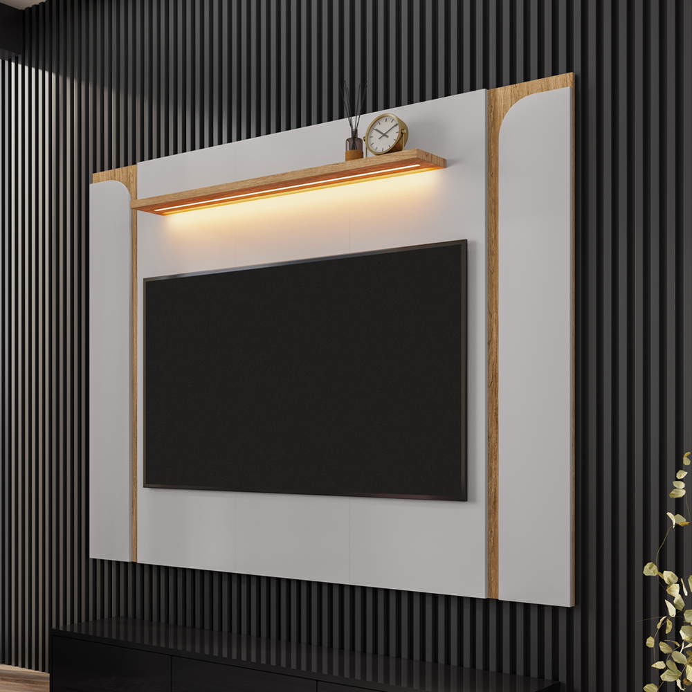 Painel Suspenso Tv 75 Pol 180 cm Maresias Off White Cinamomo BECHARA