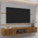 Painel TV 65 Pol Bancada Suspensa 160cm Âmbar Off/Naturalle - Bechara