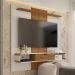 Painel para TV com Nichos Eleonor Off White Cinamomo Efeito Ripado