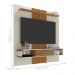 Painel para TV com Nichos Eleonor Off White Cinamomo Efeito Ripado
