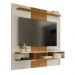 Painel para TV com Nichos Eleonor Off White Cinamomo Efeito Ripado
