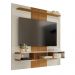 Painel para TV com Porta Damadine Off White Cinamomo Pintura 3D Ripada
