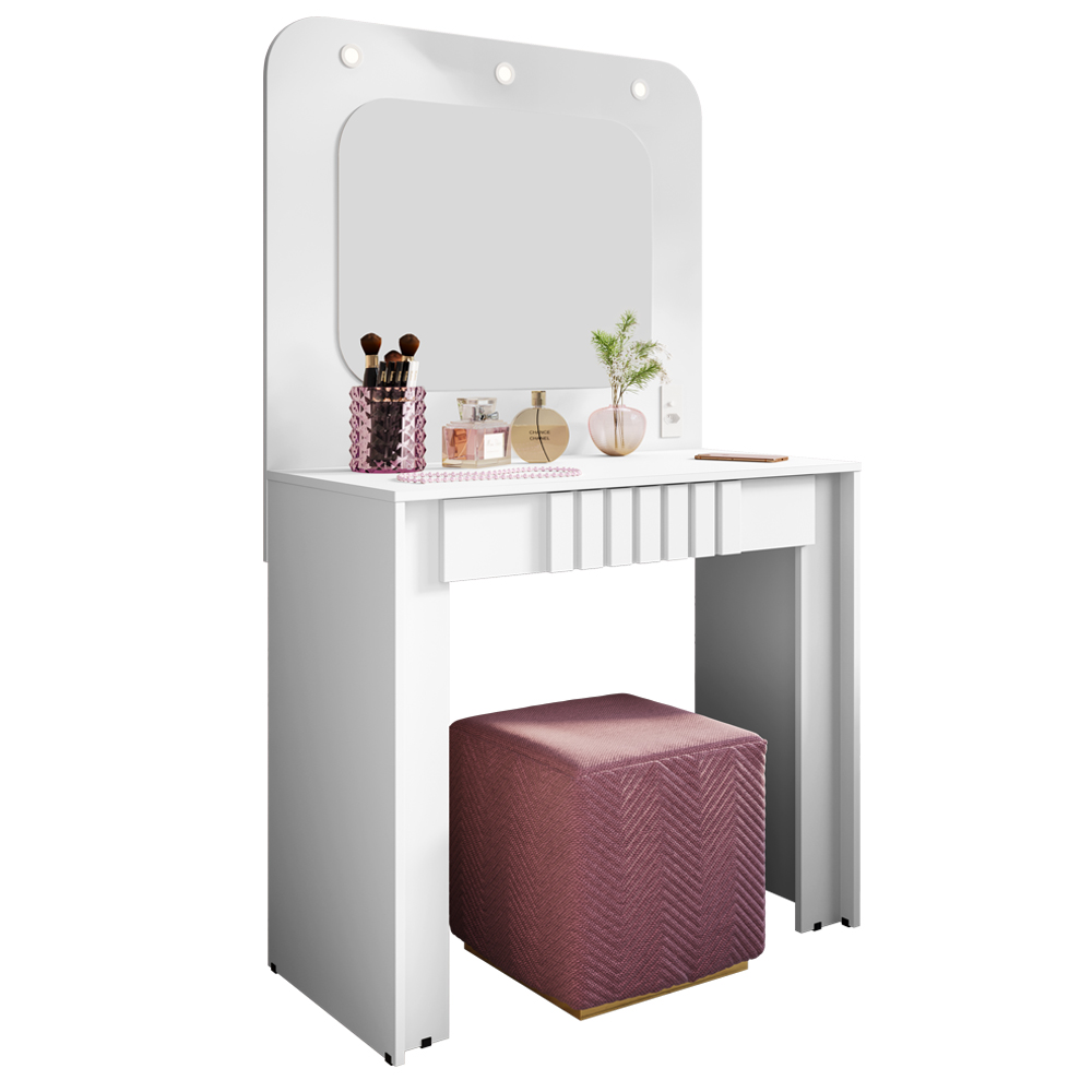 Penteadeira Espelho Camarim Rouge 90 cm Branco BECHARA 