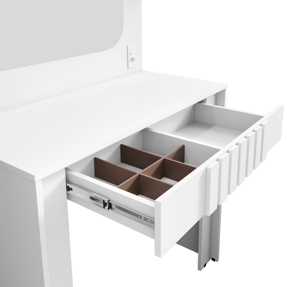 Penteadeira Espelho Camarim Rouge 90 cm Branco BECHARA 