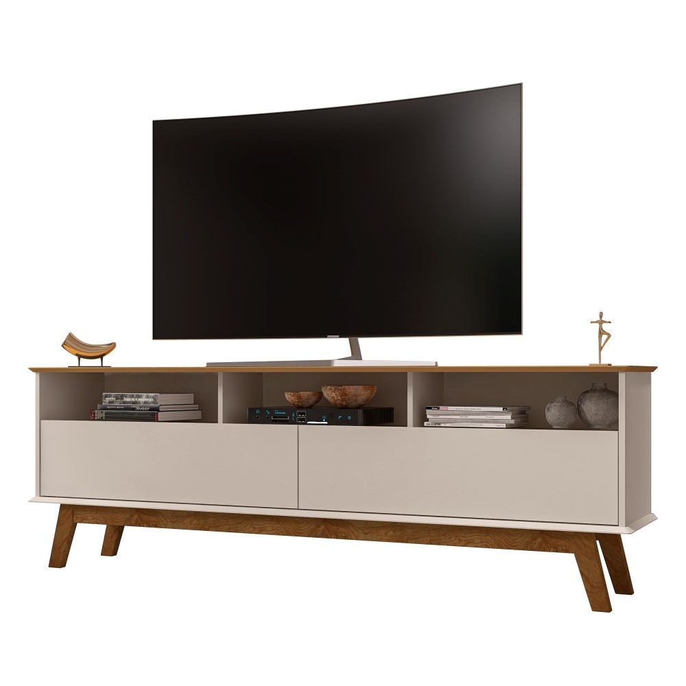 Rack 2 Portas com Nicho Samantta Off White Cinamomo