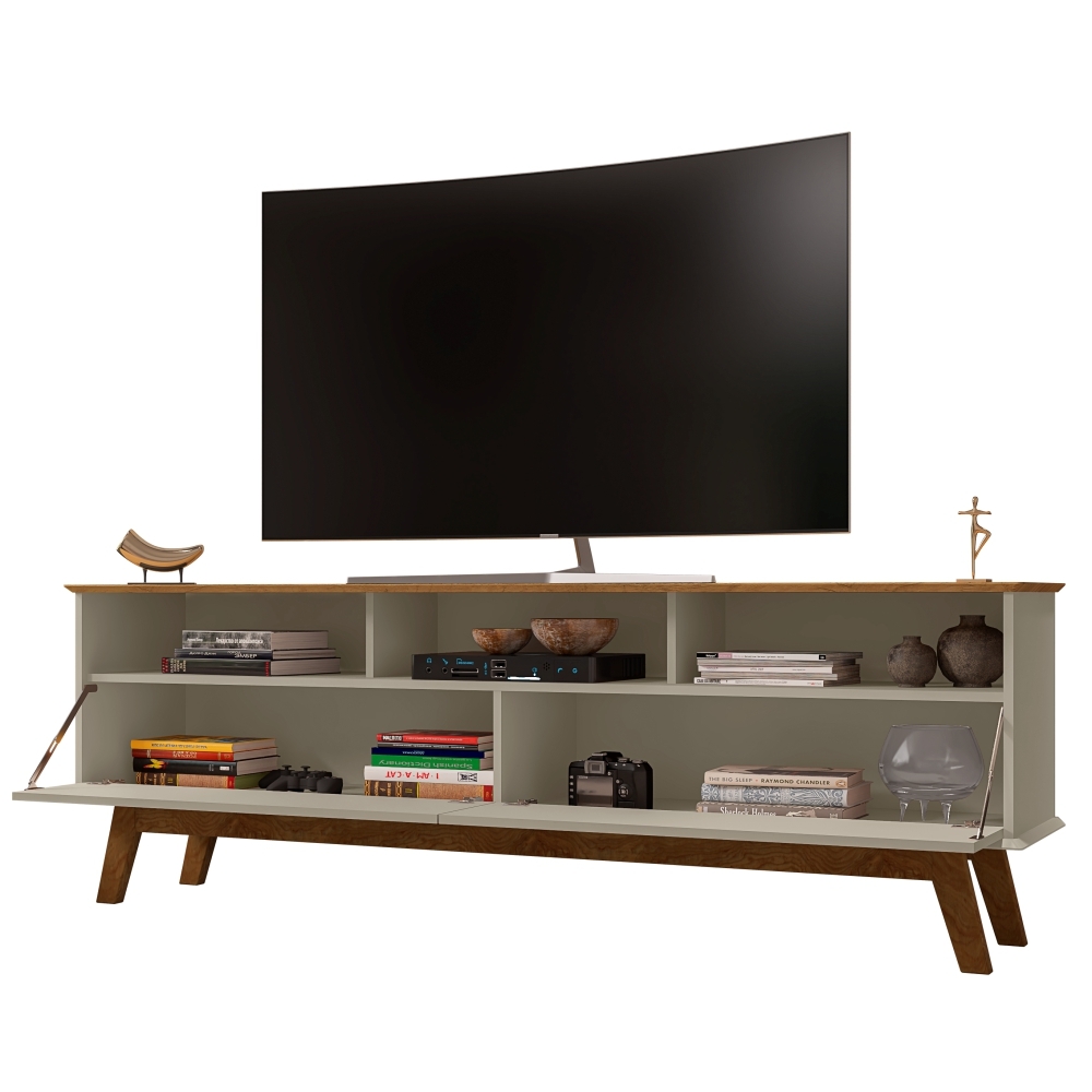 Rack 2 Portas com Nicho Samantta Off White Cinamomo