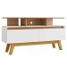 Rack Bancada Tv 50 Pol 120 cm Rubi Cinamomo Branco BECHARA