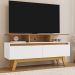 Rack Bancada Tv 50 Pol 120 cm Rubi Cinamomo Branco BECHARA