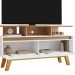 Rack Bancada Tv 50 Pol 120 cm Rubi Cinamomo Branco BECHARA