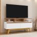 Rack Bancada Tv 50 Pol 120 cm Rubi Cinamomo Branco BECHARA