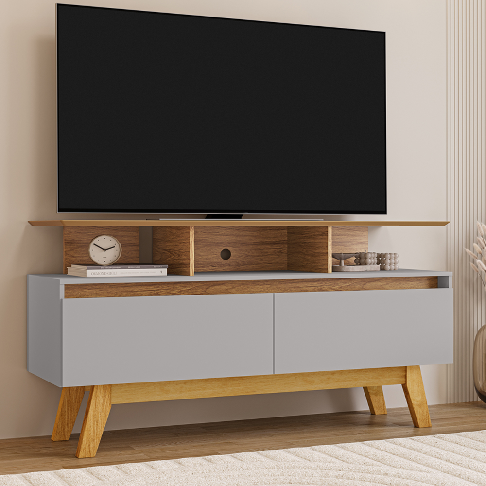 Rack Bancada Tv 50 Pol 120 cm Rubi Cinamomo Off White BECHARA