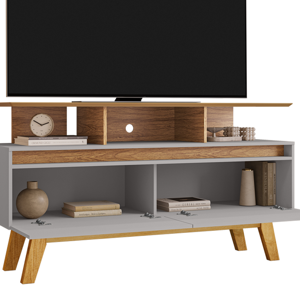 Rack Bancada Tv 50 Pol 120 cm Rubi Cinamomo Off White BECHARA