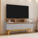 Rack Bancada Tv 50 Pol 120 cm Rubi Cinamomo Off White BECHARA