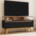 Rack Bancada Tv 50 Pol 120 cm Rubi Cinamomo Preto BECHARA