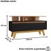 Rack Bancada Tv 50 Pol 120 cm Rubi Cinamomo Preto BECHARA