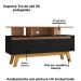 Rack Bancada Tv 50 Pol 120 cm Rubi Cinamomo Preto BECHARA
