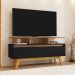Rack Bancada Tv 50 Pol 120 cm Rubi Cinamomo Preto BECHARA