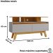 Rack Bancada Tv 50 Pol 120 cm Rubi Naturalle Off White BECHARA