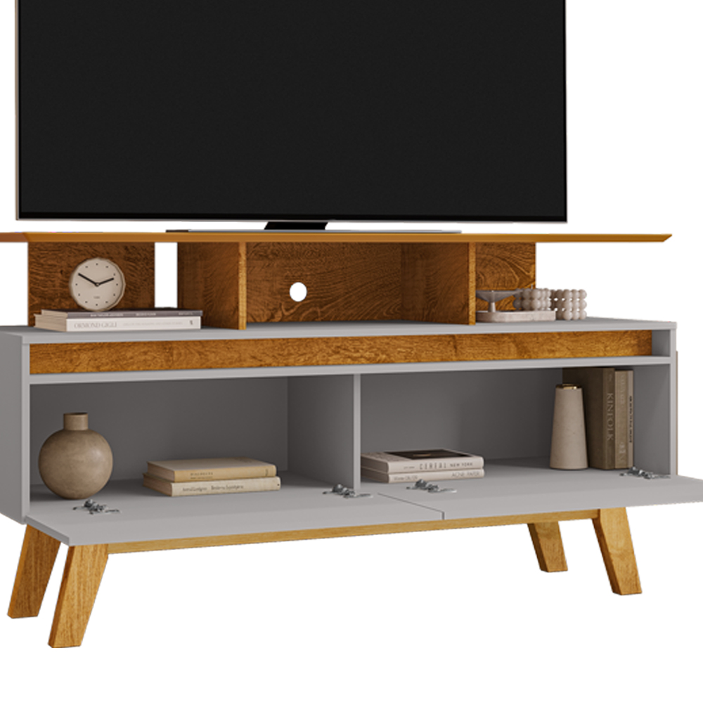 Rack Bancada Tv 50 Pol 120 cm Rubi Naturalle Off White BECHARA