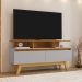 Rack Bancada Tv 50 Pol 120 cm Rubi Naturalle Off White BECHARA