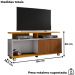 Rack Bancada Tv 52 Pol 136 cm Topazio Off White Naturalle BECHARA