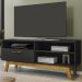 Rack Bancada Tv 55 Pol 136 cm Paladio Preto Fosco BECHARA